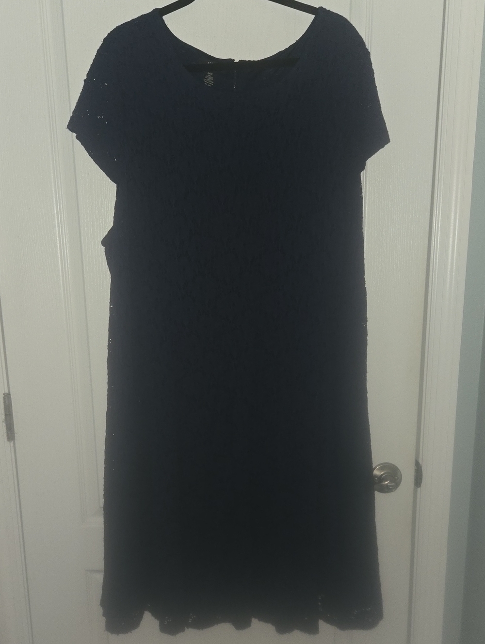 Alfani Navy Lace Short-Sleeve Dress
